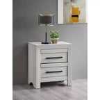 Table de chevet Passion Furniture Rustica 2 tiroirs de 61 cm de large