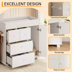 Commode à langer avec 2 tiroirs, commode moderne pour chambre d'enfant avec espace de rangement ouvert, table à langer pour chambre à coucher, chambre d'enfant, blanc