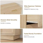 Commode 7 tiroirs en rotin pour chambre, meuble TV en rotin style ferme avec 7 tiroirs de rangement, organisateur polyvalent moderne pour chambre, entrée