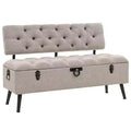 vidaXL Storage Bench Cream Engineered wood 43.3 inches Storage Bench