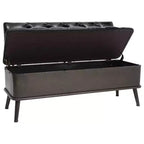 vidaXL Banc de rangement crème Bois d'ingénierie 110 cm Banc de rangement
