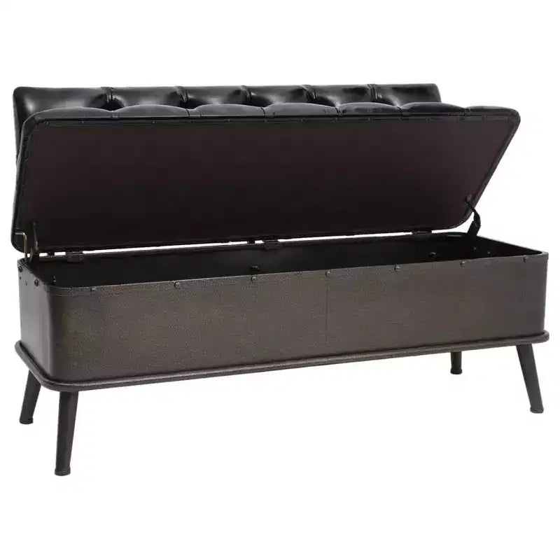 vidaXL Banc de rangement crème Bois d'ingénierie 110 cm Banc de rangement