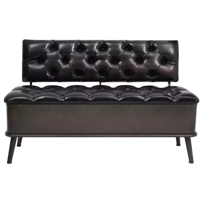 vidaXL Banc de rangement crème Bois d'ingénierie 110 cm Banc de rangement