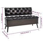 vidaXL Banc de rangement crème Bois d'ingénierie 110 cm Banc de rangement