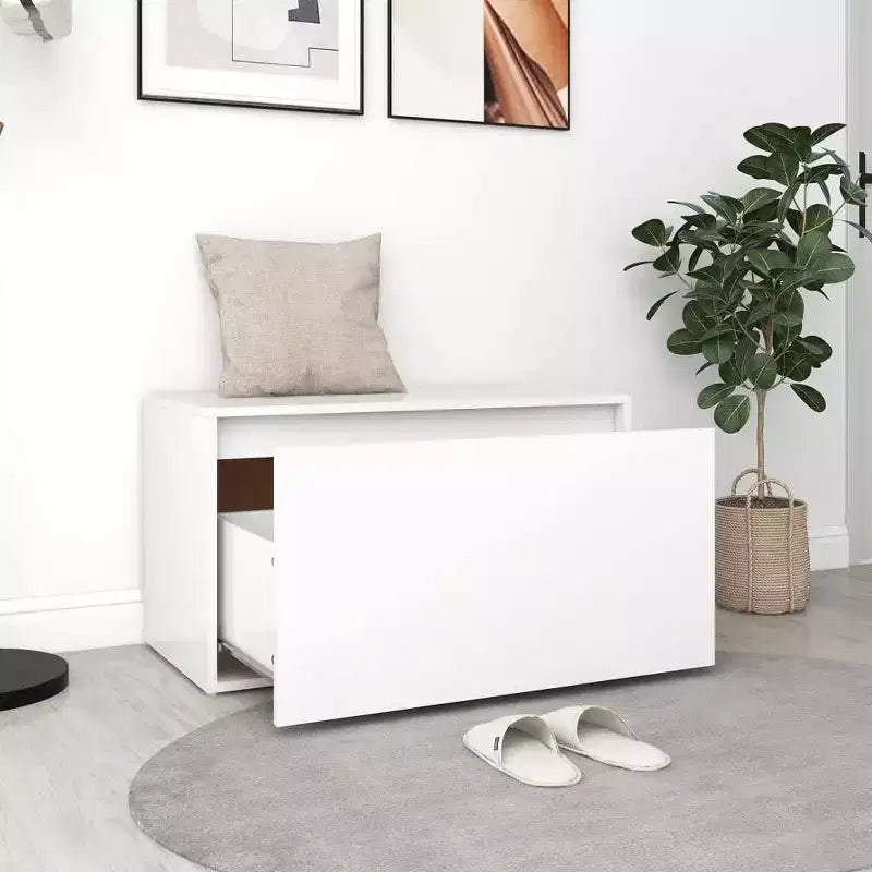 vidaXL Banc Blanc Bois d'ingénierie 80x40x45 cm Banc Rectangulaire