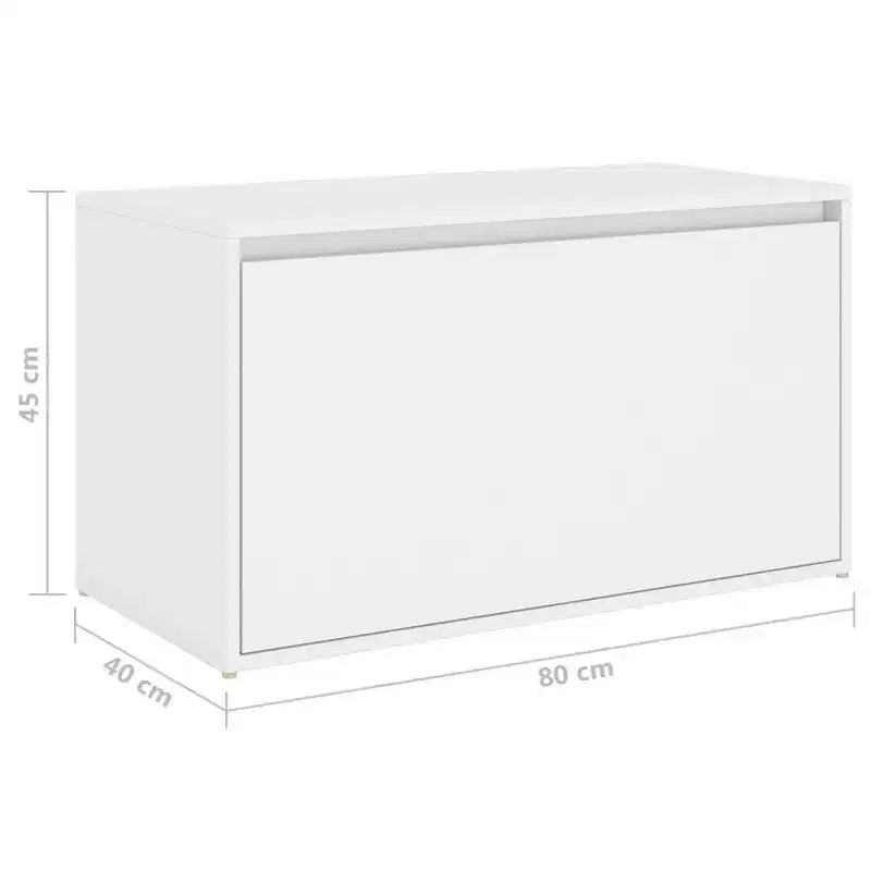vidaXL Banc Blanc Bois d'ingénierie 80x40x45 cm Banc Rectangulaire