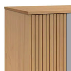 vidaXL Armoire gris et marron en bois de pin massif, bois d'ingénierie