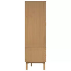 vidaXL Armoire gris et marron en bois de pin massif, bois d'ingénierie