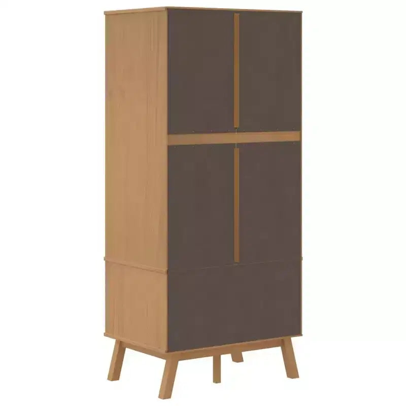 vidaXL Armoire gris et marron en bois de pin massif, bois d'ingénierie