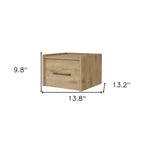 HomeRoots Table de chevet flottante 10 tiroirs aspect bois beige