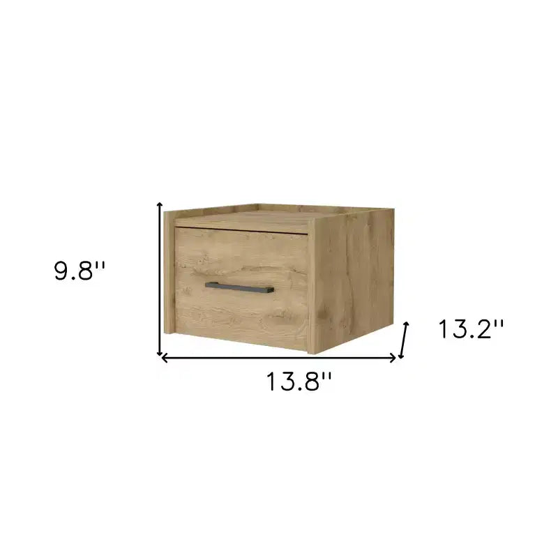 HomeRoots Table de chevet flottante 10 tiroirs aspect bois beige
