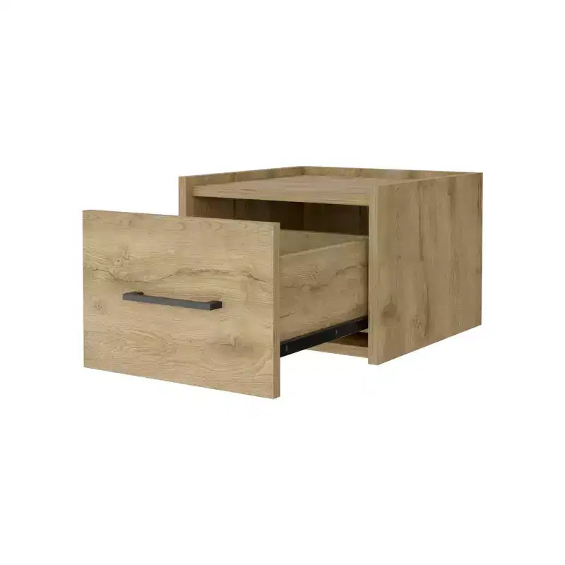 HomeRoots Table de chevet flottante 10 tiroirs aspect bois beige