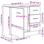 vidaXL Meuble sous-vasque blanc Bois d'ingénierie Moyen Meuble de salle de bain sous-vasque