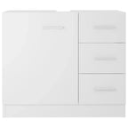 vidaXL Meuble sous-vasque blanc Bois d'ingénierie Moyen Meuble de salle de bain sous-vasque