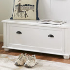 Meuble d'entrée classique moderne avec banc porte-chaussures et patères pour le rangement suspendu