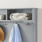 Meuble d'entrée classique moderne avec banc porte-chaussures et patères pour le rangement suspendu