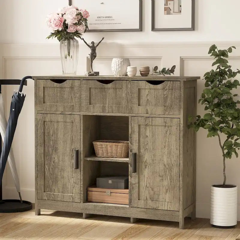 Meubles de rangement, meuble de rangement en bois avec tiroirs et étagères, armoire d'appoint pour salon, chambre, salle de bain