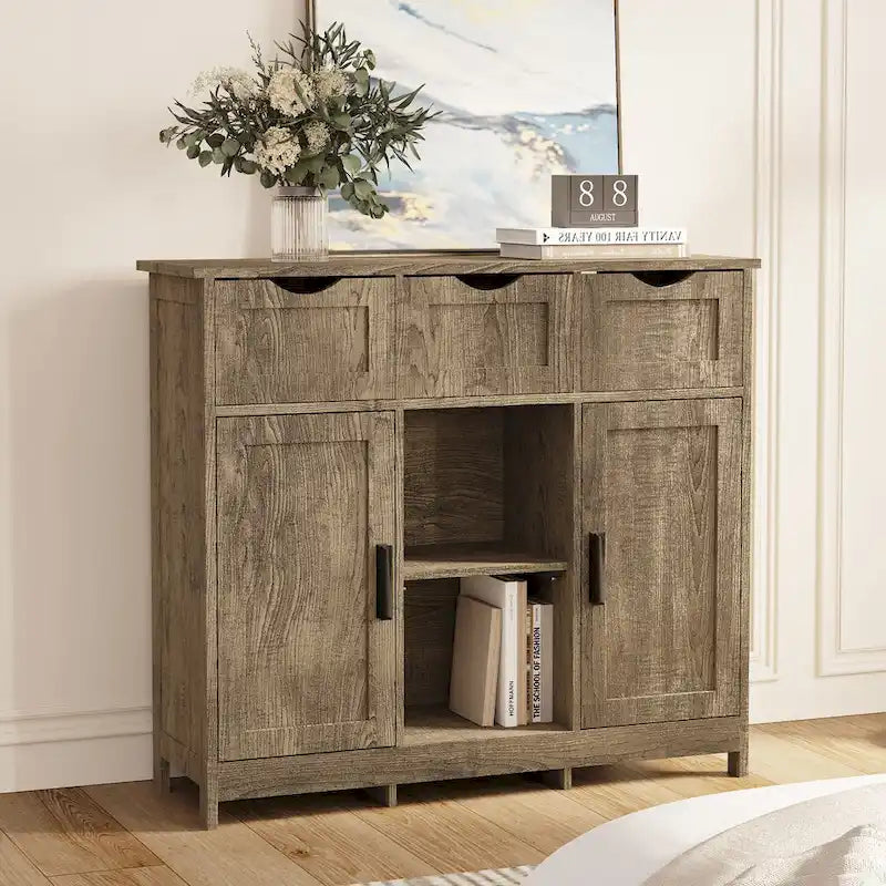 Meubles de rangement, meuble de rangement en bois avec tiroirs et étagères, armoire d'appoint pour salon, chambre, salle de bain