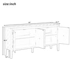 Buffet quatre portes avec motifs de lignes géométriques