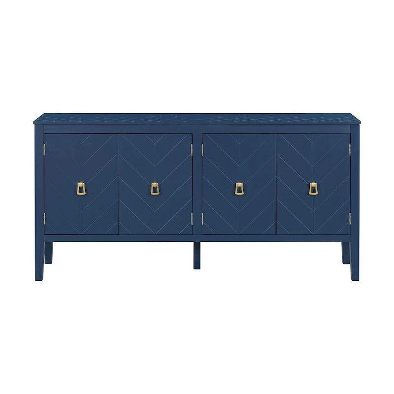 Buffet quatre portes avec motifs de lignes géométriques