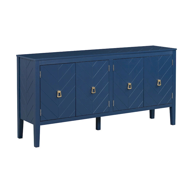 Buffet quatre portes avec motifs de lignes géométriques