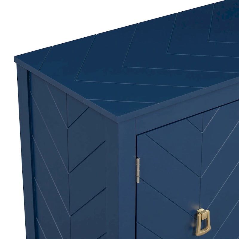 Buffet quatre portes avec motifs de lignes géométriques