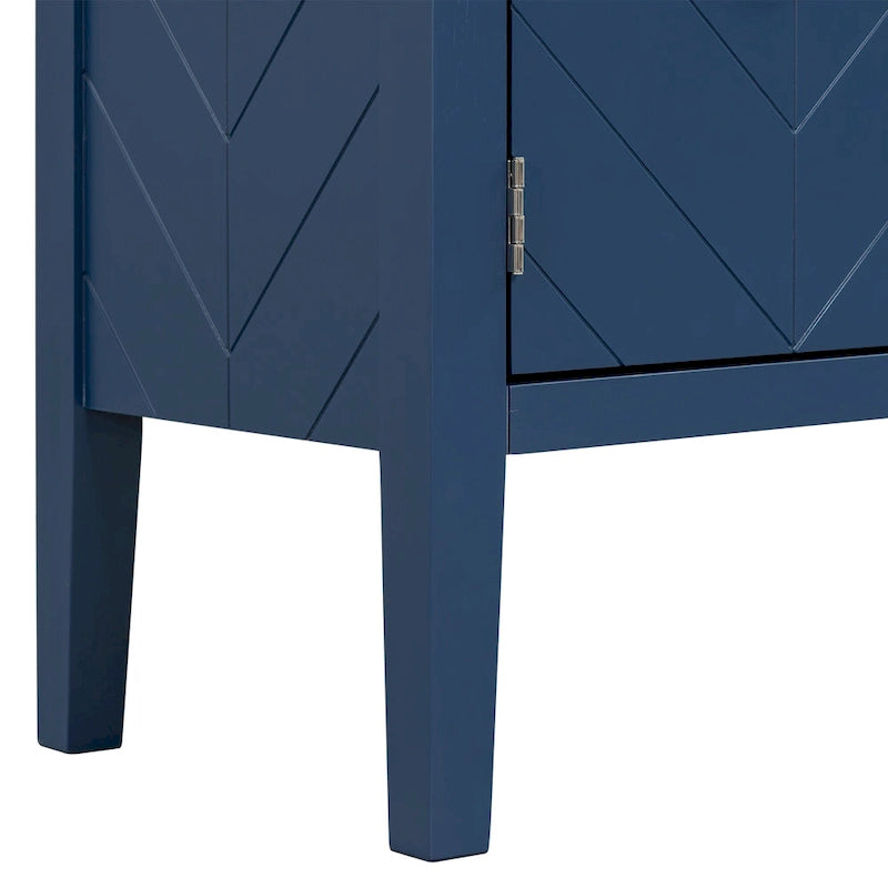 Buffet quatre portes avec motifs de lignes géométriques