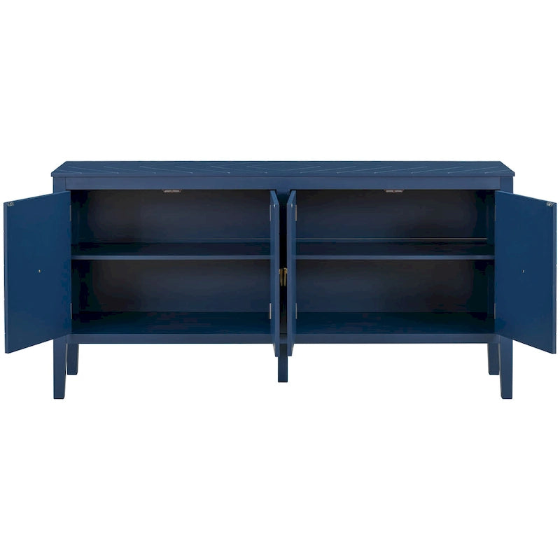 Buffet quatre portes avec motifs de lignes géométriques