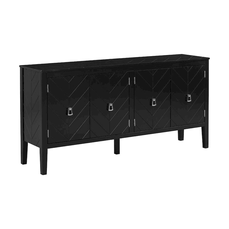 Buffet quatre portes avec motifs de lignes géométriques