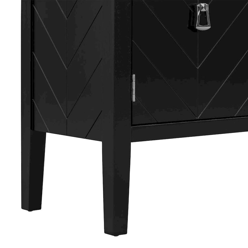 Buffet quatre portes avec motifs de lignes géométriques