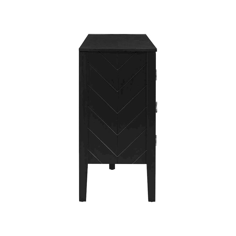 Buffet quatre portes avec motifs de lignes géométriques