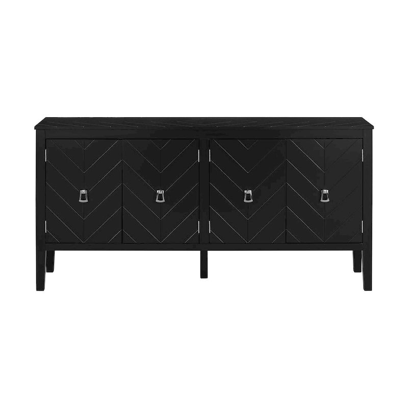 Buffet quatre portes avec motifs de lignes géométriques
