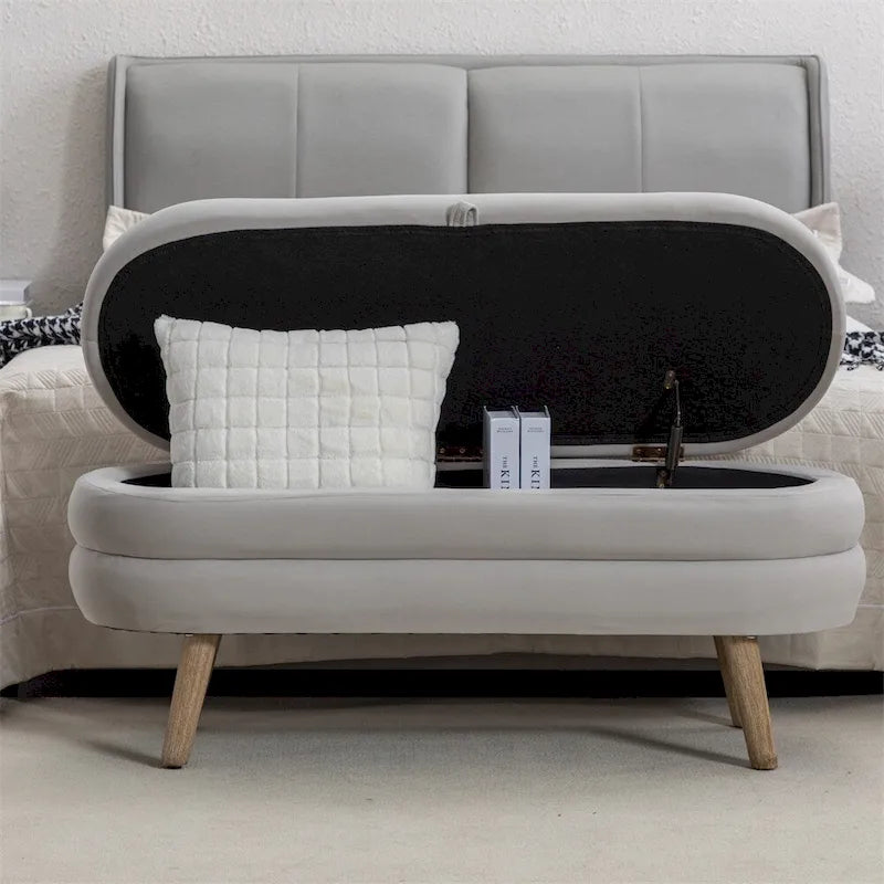 Banc de rangement Banc de chambre avec pieds en bois pour salon chambre