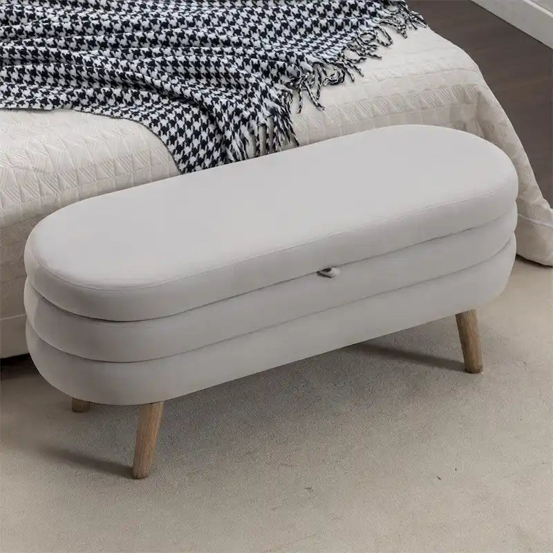 Banc de rangement Banc de chambre avec pieds en bois pour salon chambre