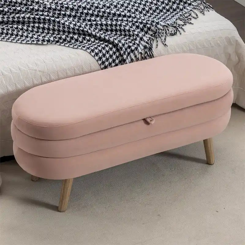 Banc de rangement Banc de chambre avec pieds en bois pour salon chambre