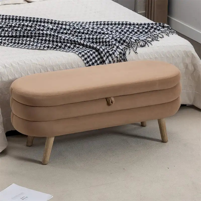 Banc de rangement Banc de chambre avec pieds en bois pour salon chambre
