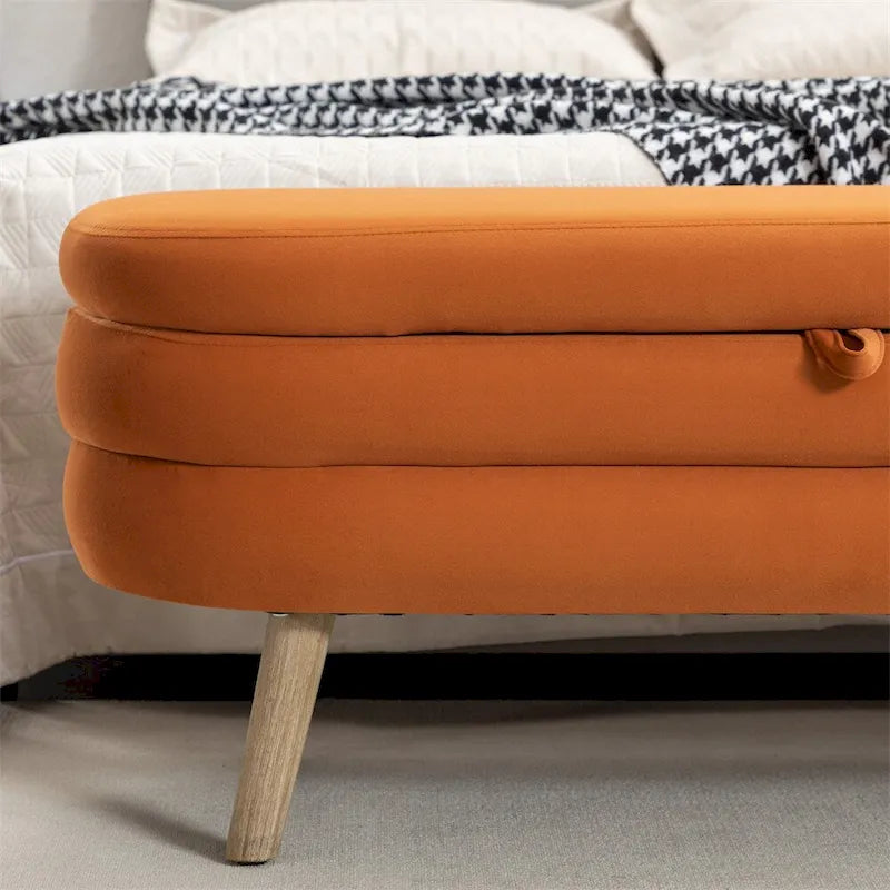 Banc de rangement Banc de chambre avec pieds en bois pour salon chambre