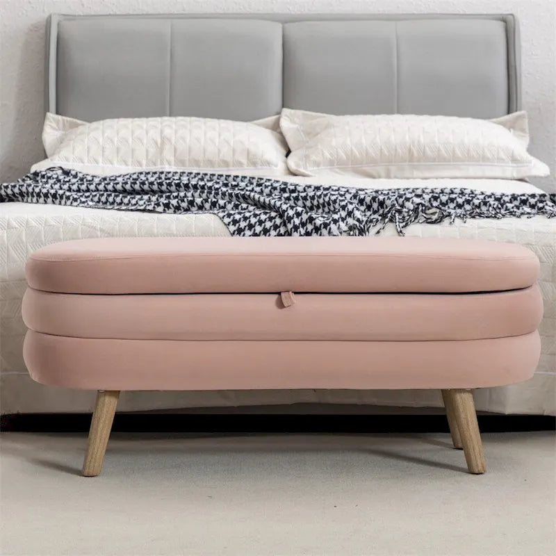 Banc de rangement Banc de chambre avec pieds en bois pour salon chambre