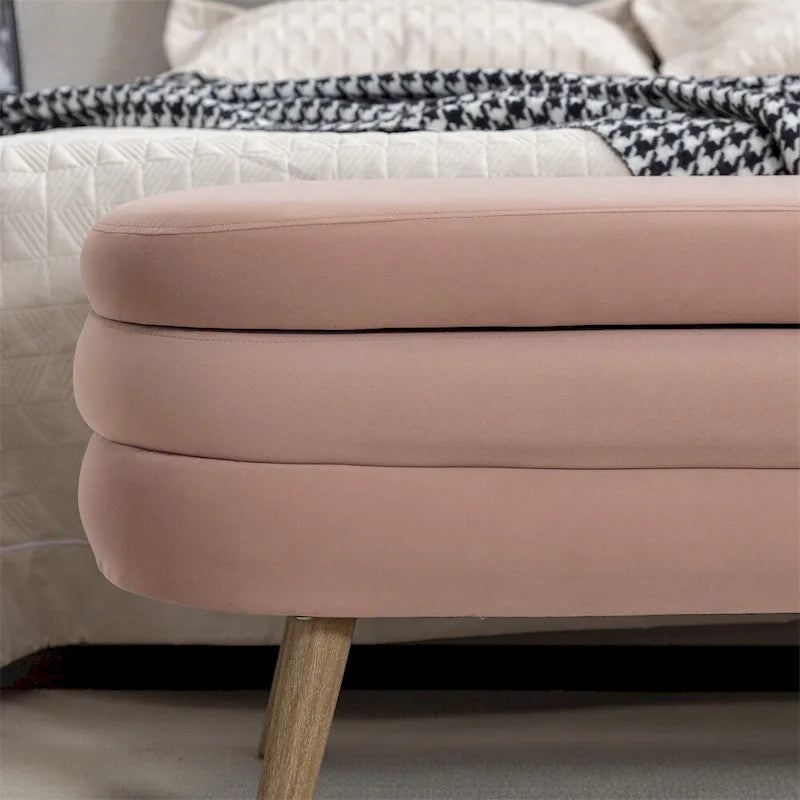 Banc de rangement Banc de chambre avec pieds en bois pour salon chambre
