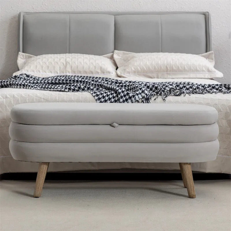 Banc de rangement Banc de chambre avec pieds en bois pour salon chambre