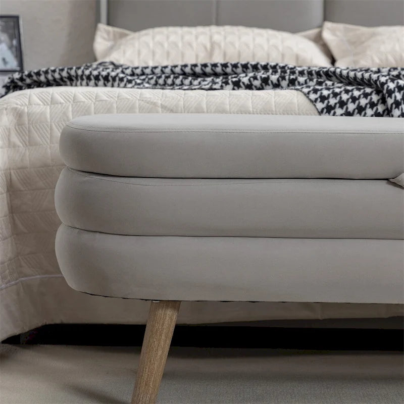 Banc de rangement Banc de chambre avec pieds en bois pour salon chambre