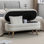 Banc de rangement Banc de chambre avec pieds en bois pour salon chambre