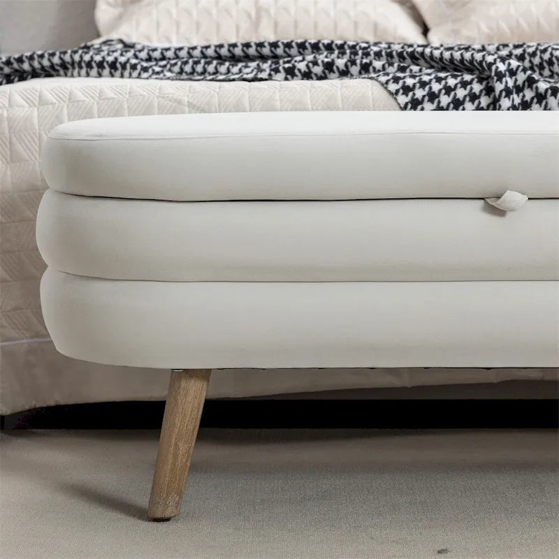 Banc de rangement Banc de chambre avec pieds en bois pour salon chambre
