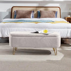 Banc de rangement ottoman ovale avec pieds dorés par - 39.37L x 15.75l x 15.50H