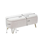 Banc de rangement ottoman ovale avec pieds dorés par - 39.37L x 15.75l x 15.50H