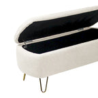 Banc de rangement ottoman ovale avec pieds dorés par - 39.37L x 15.75l x 15.50H