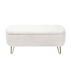 Banc de rangement ottoman ovale avec pieds dorés par - 39.37L x 15.75l x 15.50H