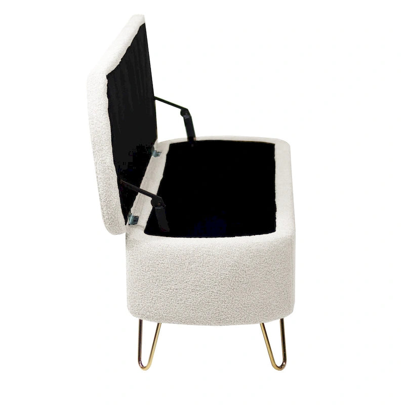 Banc de rangement ottoman ovale avec pieds dorés par - 39.37L x 15.75l x 15.50H