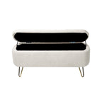 Banc de rangement ottoman ovale avec pieds dorés par - 39.37L x 15.75l x 15.50H