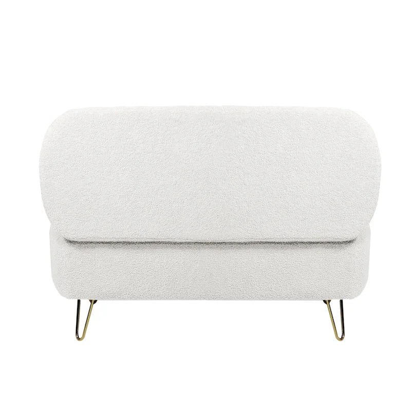 Banc de rangement ottoman ovale avec pieds dorés par - 39.37L x 15.75l x 15.50H